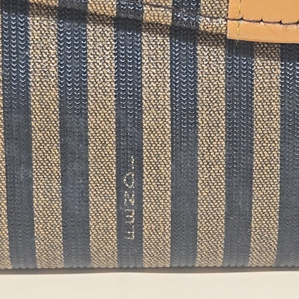 Fendi Striped Pequin Long Tri Fold Checkbook Wallet Vintage Glam - Picture 2 of 16